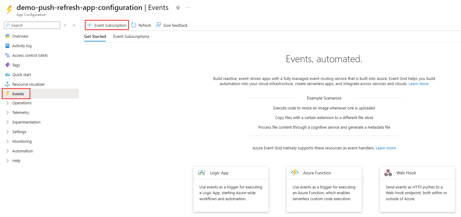 App Configuration Events