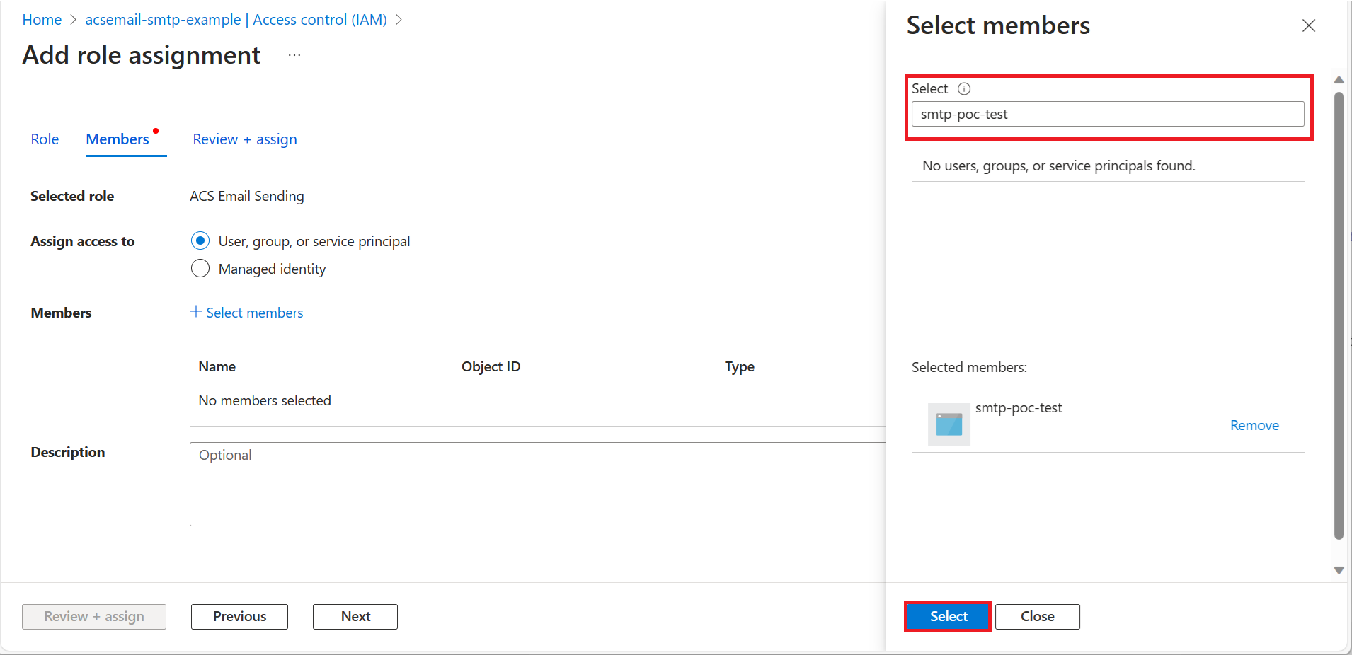 Screenshot that shows selecting Microsoft Entra ID.