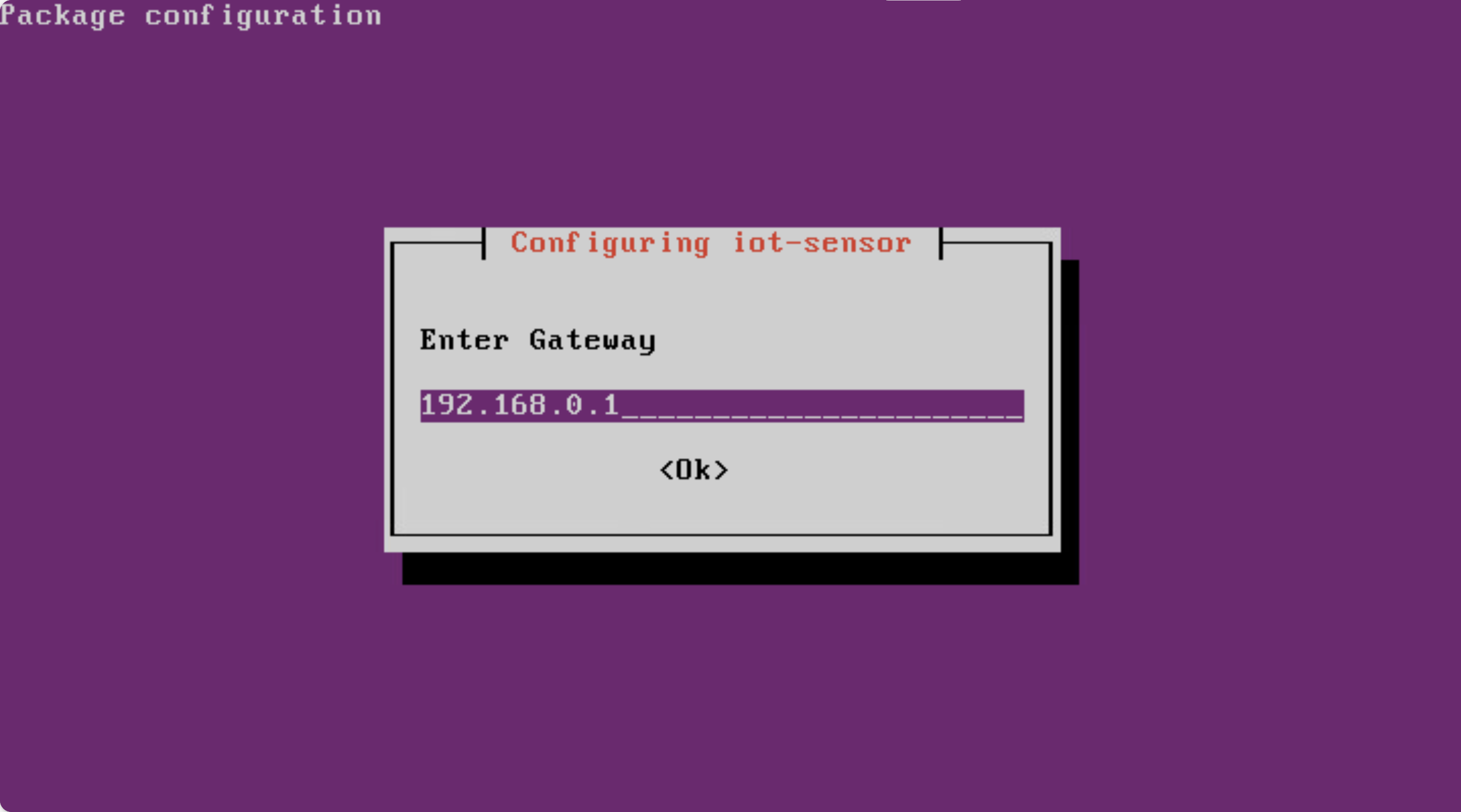 Screenshot of the Enter Gateway screen.