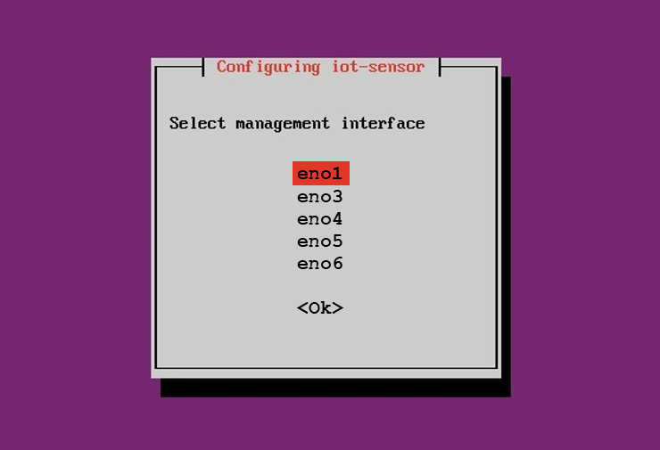 Screenshot of the management interface select screen.