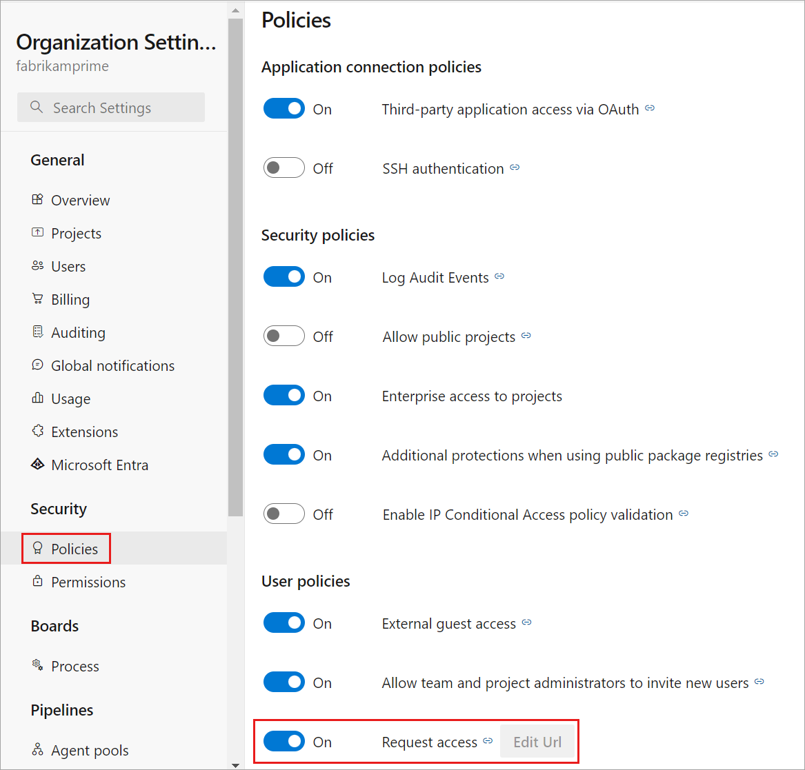 Disable the Request Access policy in Organization settings