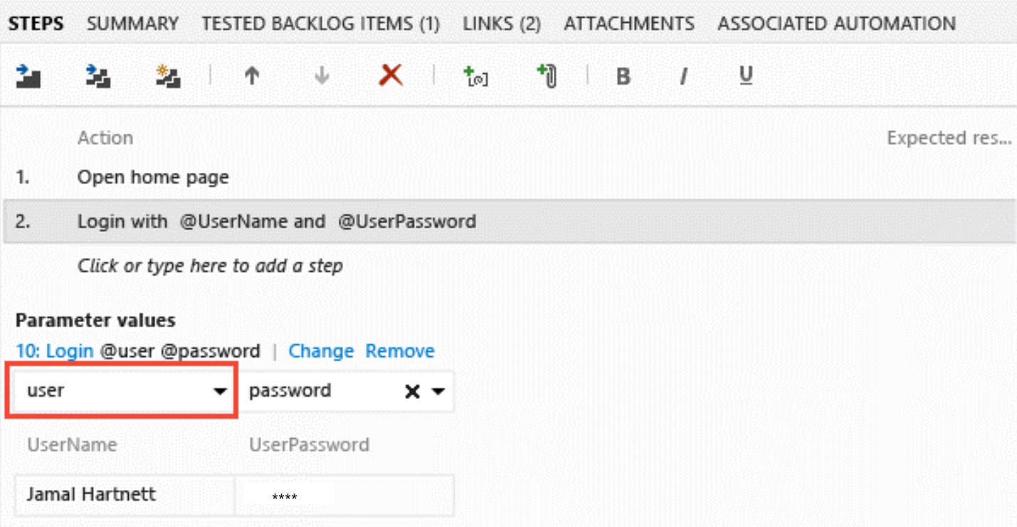 Screenshot shows mapping a shared parameter to a local parameter.