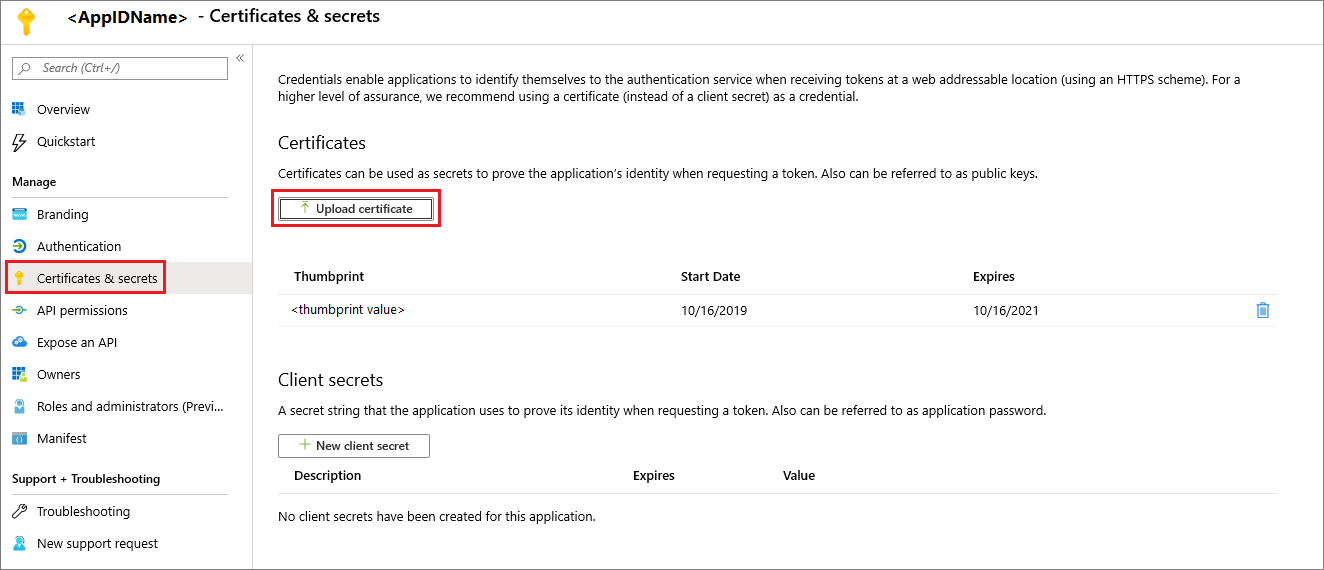 Azure Database Migration Service hybrid worker certificate upload