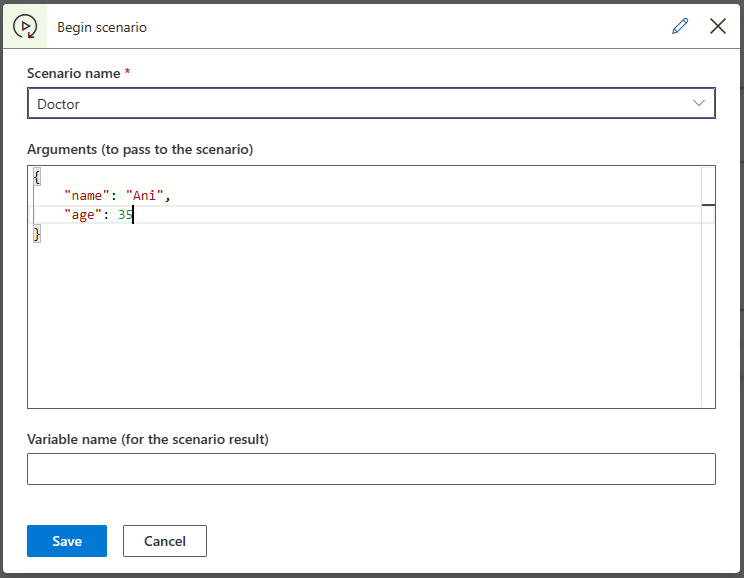 a screenshot of the flow control begin element