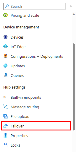 Screenshot showing IoT Hub properties pane.