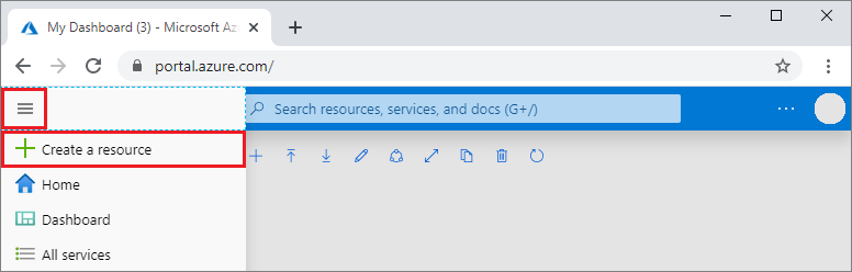 Create a resource in the Azure portal