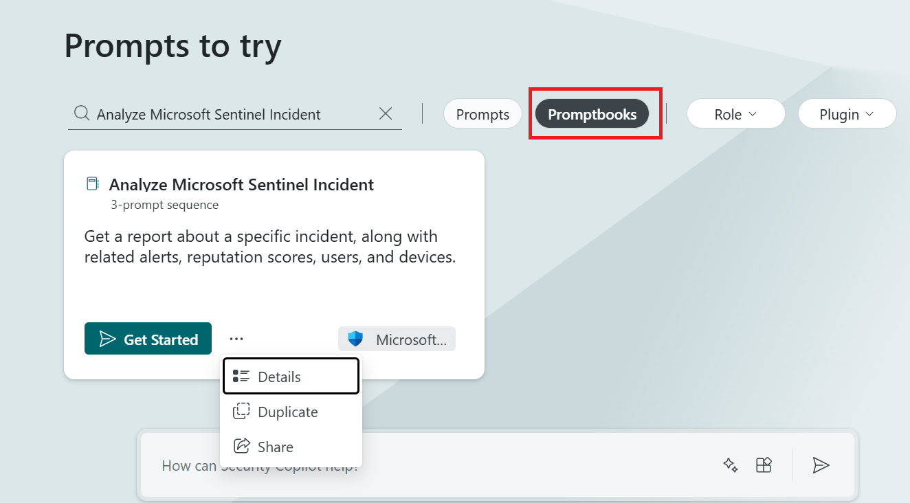 Screenshot of the promptbook options.