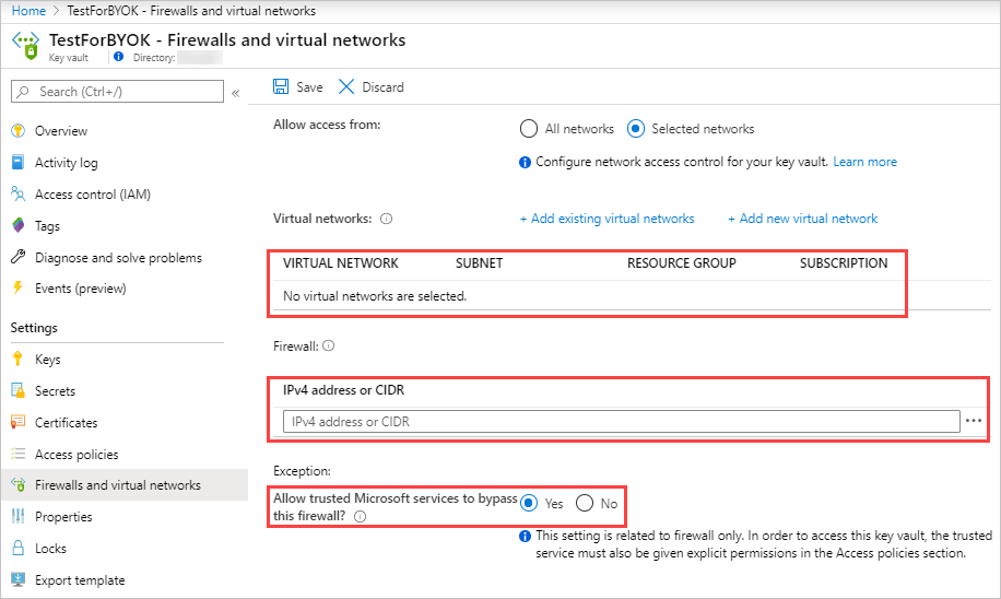 Screenshot showing firewall configuration.