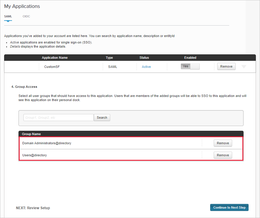 Assign groups to custom Salesforce app.