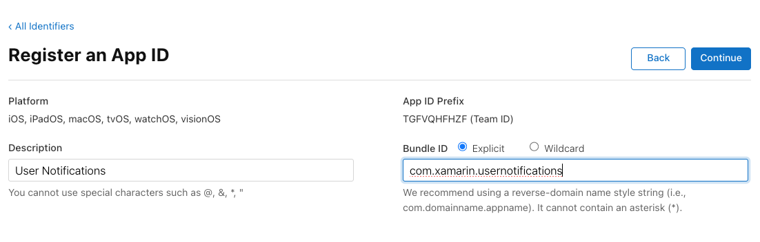 Register an App ID