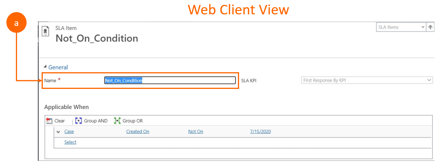 Screenshot of the premigration web client view of an item with a Not-on operator for a DateType field Screenshot of the premigration web client view of an item with a Not-On operator for a DateType field.