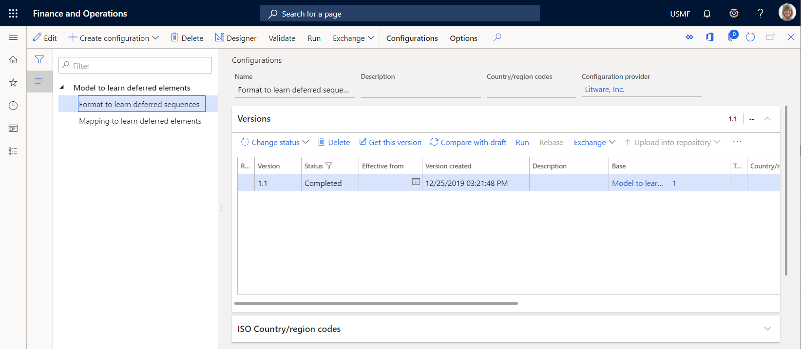 Screenshot of imported ER configurations on the Configurations page.