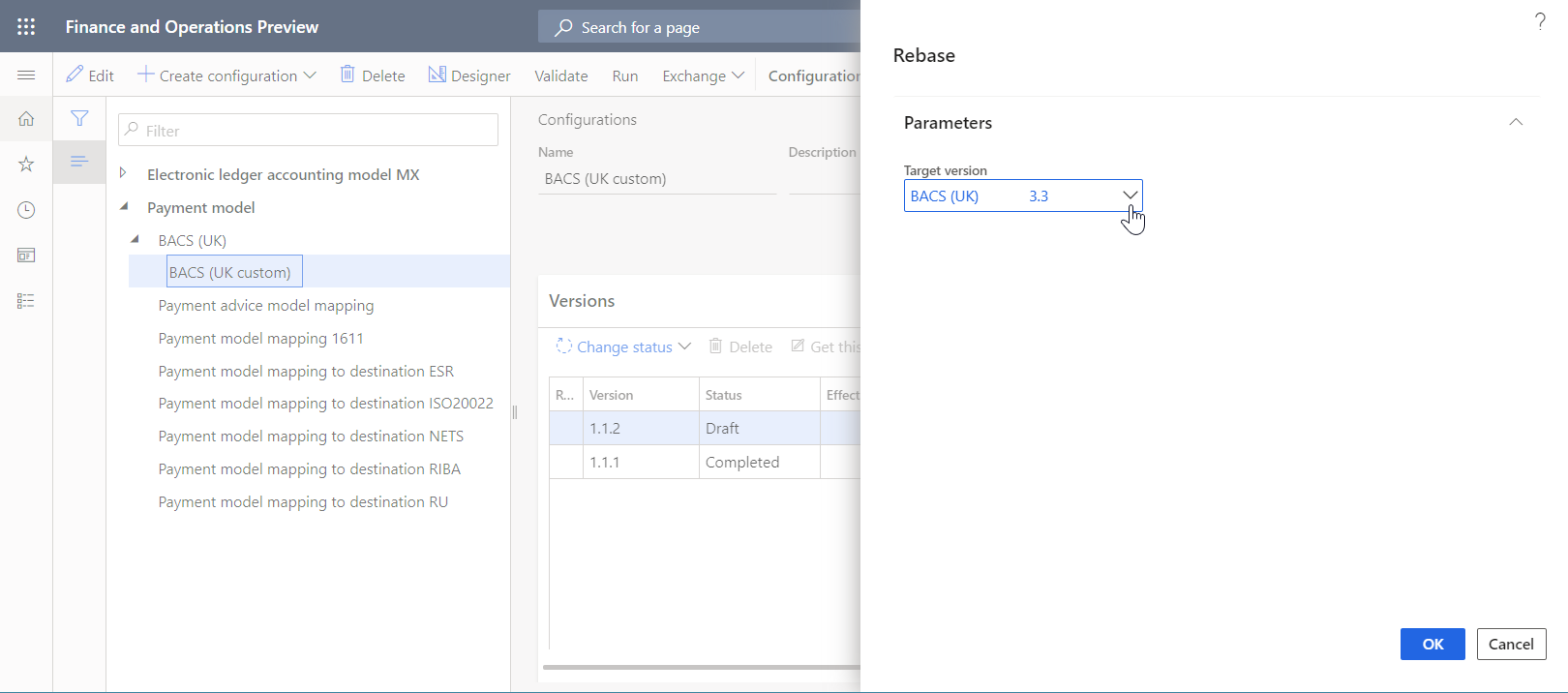 Screenshot of the Rebase dialog box.