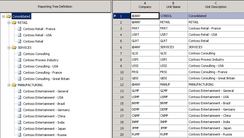 Multilevel reporting tree definition with roll ups by function Multilevel reporting tree definition with roll ups by function.