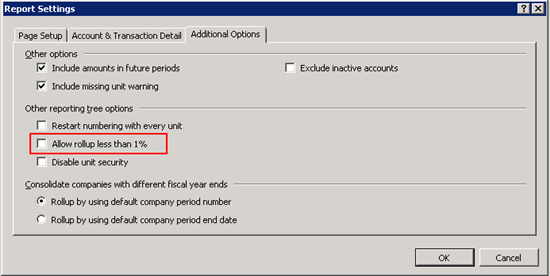 Reporting setting options Reporting setting options.