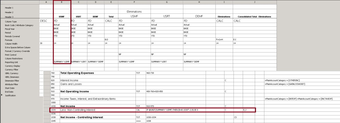 Showing ownership as a separate row on the consolidated report Showing ownership as a separate row on the consolidated report.