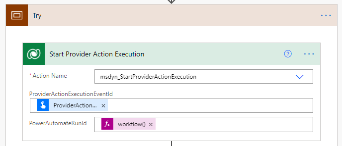 Screenshot of Try scope configuration.