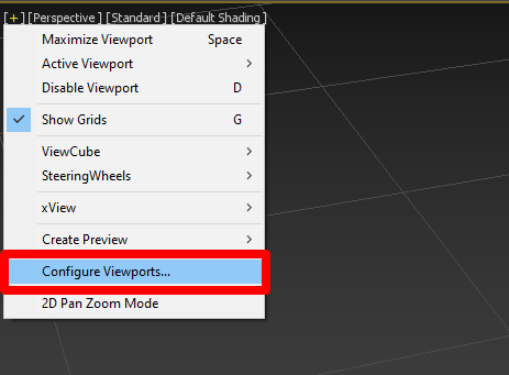 Configure viewports Configure viewports.