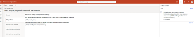 Screenshot of the refresh confirmation message.