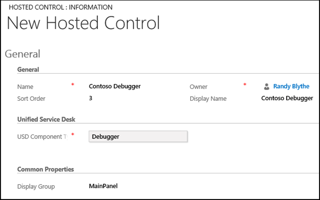 Create a Debugger hosted control.