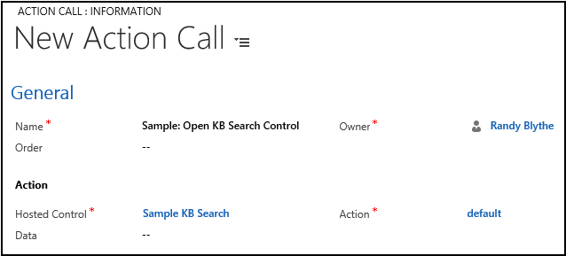 Action call to open the KB Search panel.