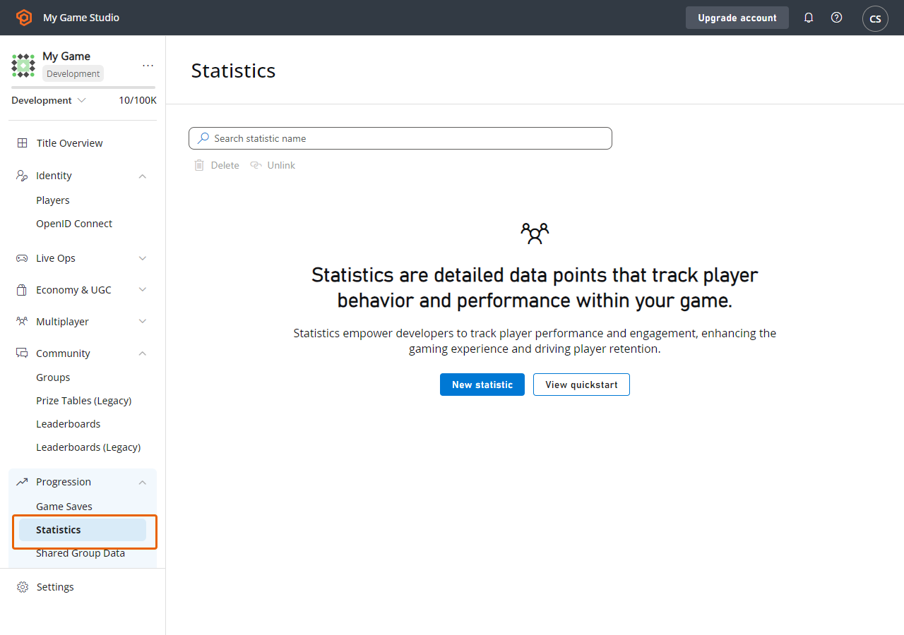 PlayFab Statistics add statistic