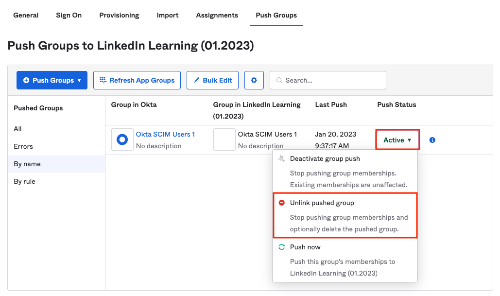 Remove group