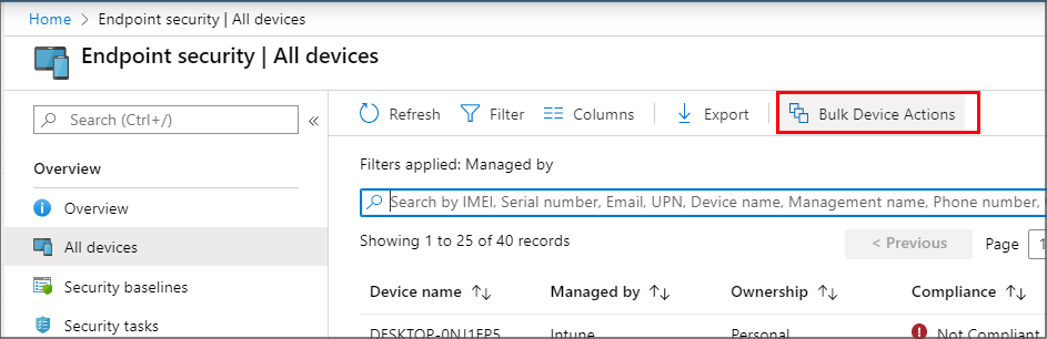 Select bulk actions