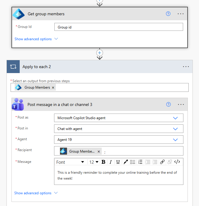 Send to a security group option.