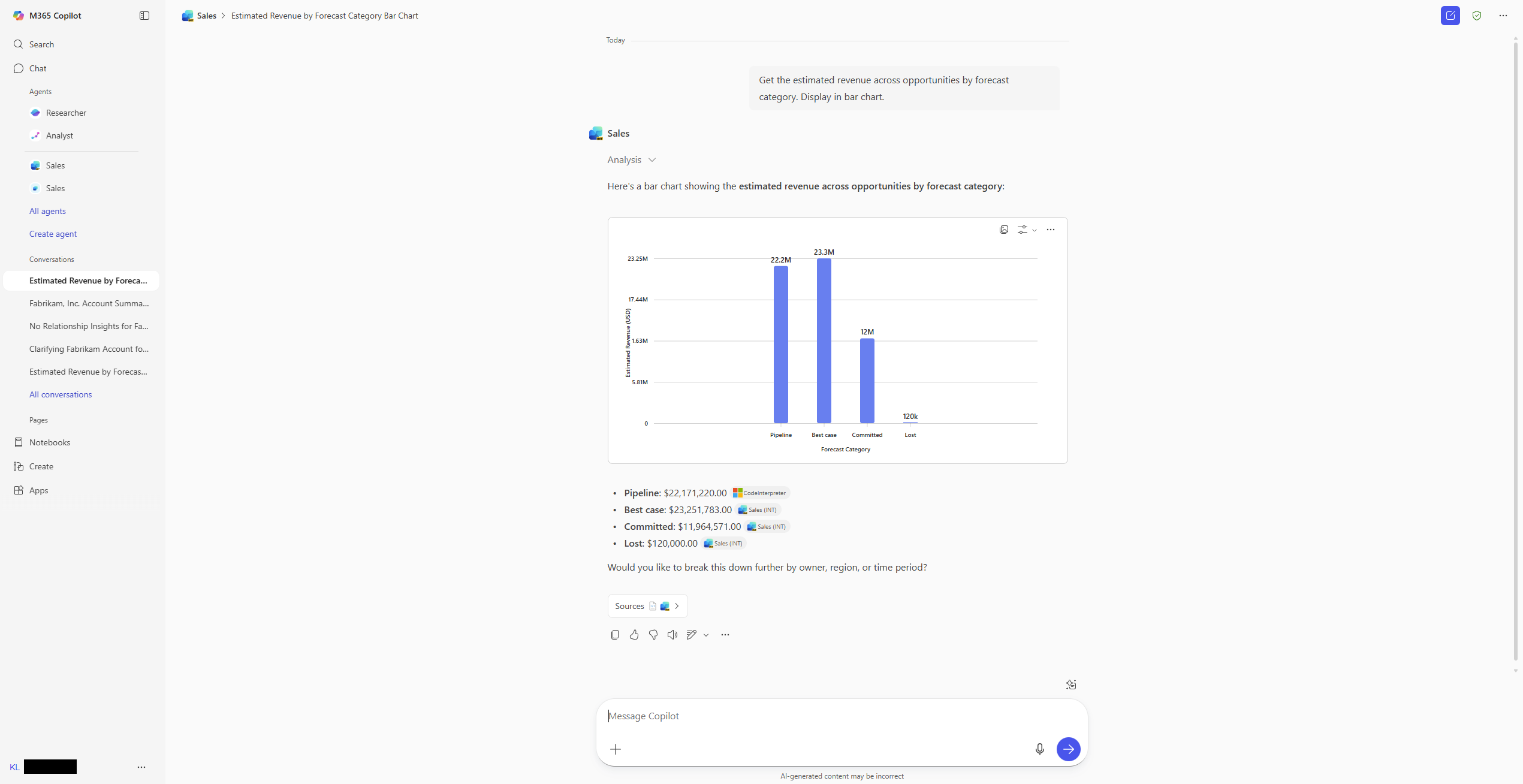 Screenshot of the CRM information.