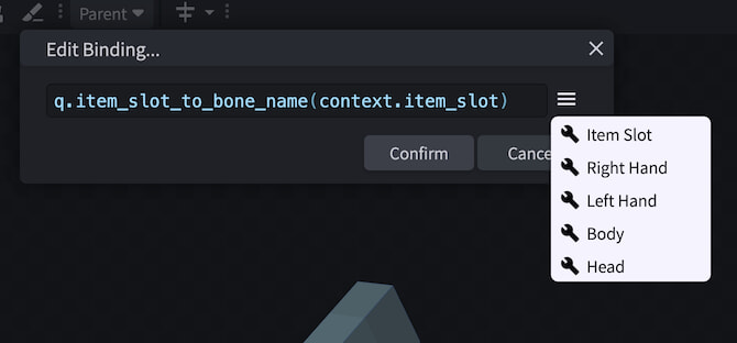The Edit Binding dialog box.