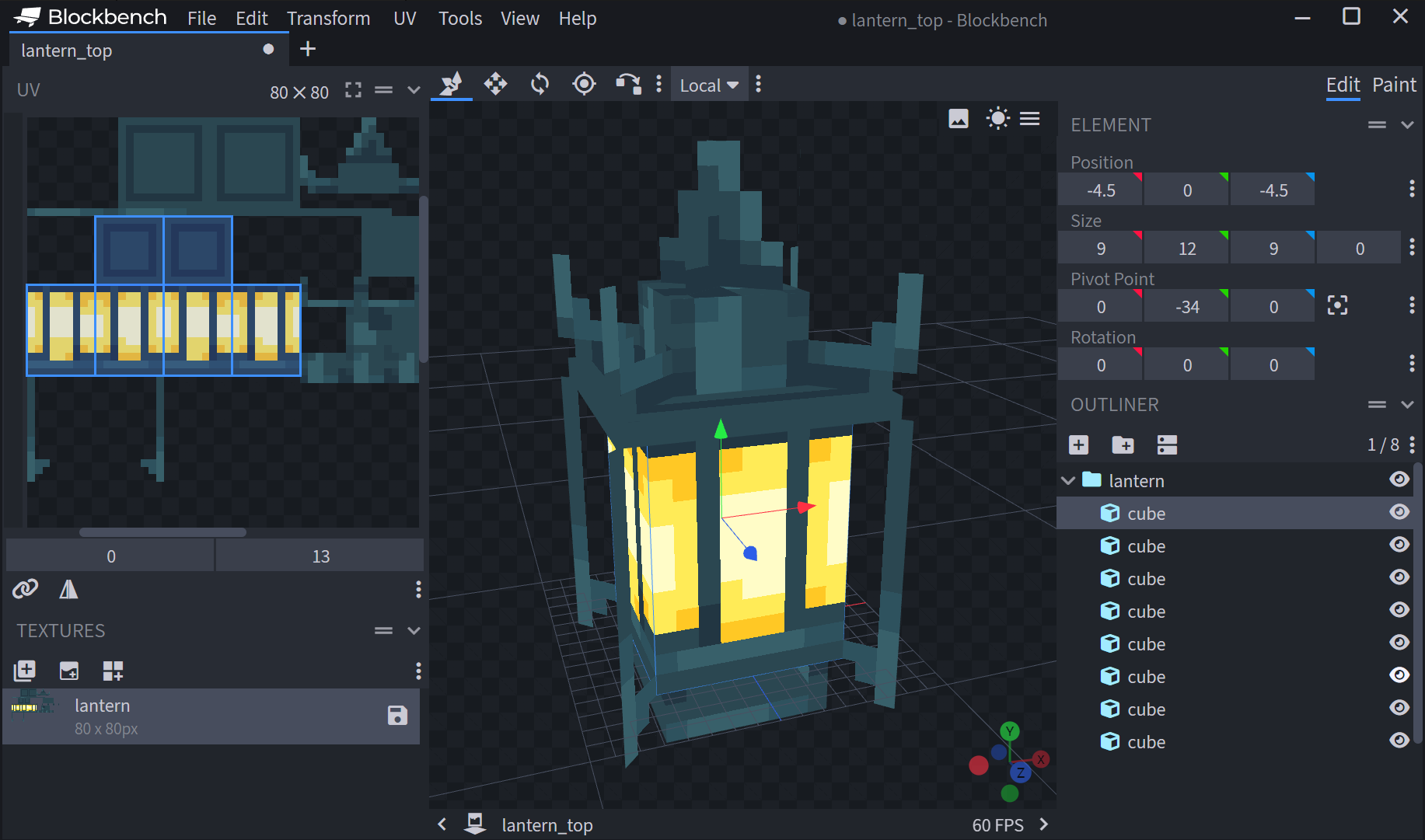 Minecraft Block Wizard showing where Creators can edit the model.