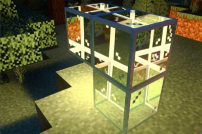 Light shining through a series of glass blocks, each with a different result due to light placement