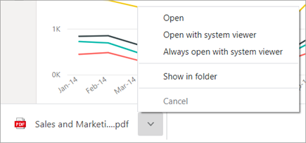Screenshot showing the PDF options in the left corner of a Chrome browser.