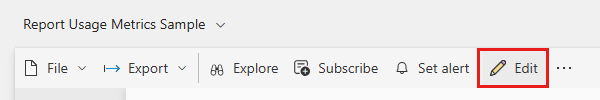 Screenshot showing Edit button highlighed in open report.
