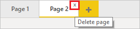 Screenshot of the x on the page's tab.