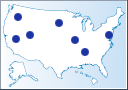 Screenshot showing map that displays a marker at each location.