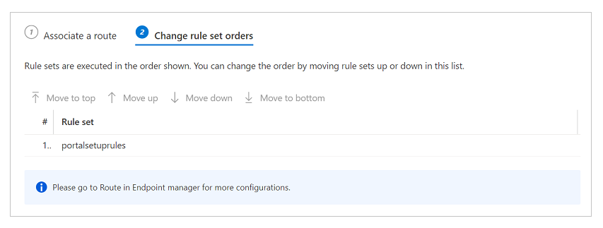 Change the order of rule sets.