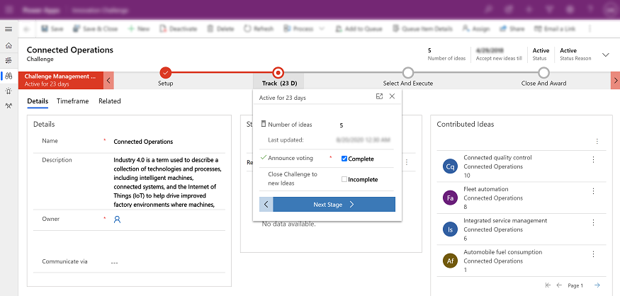 Sample model-driven app with business process flow