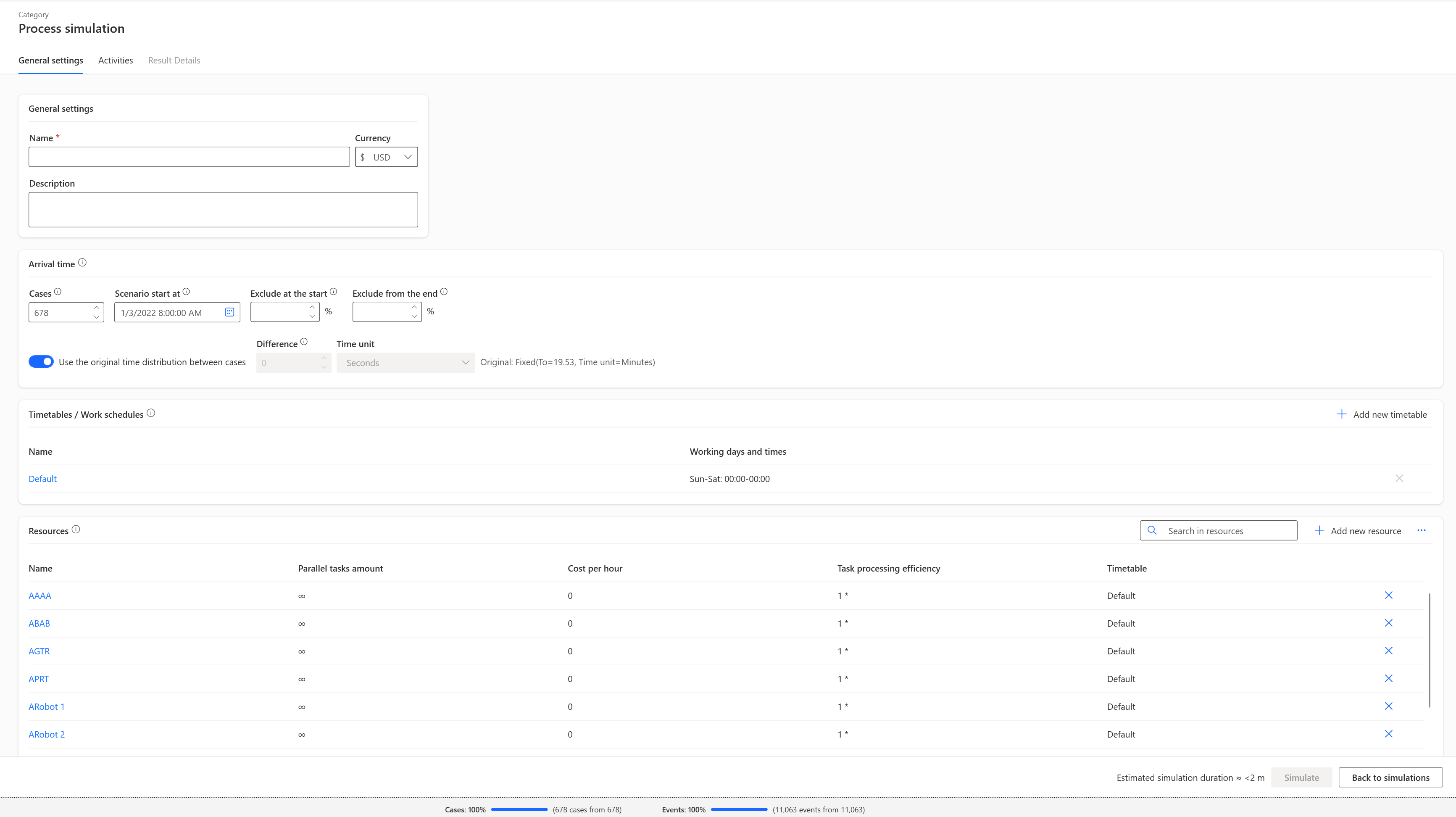 Screenshot of the 'General settings' tab.