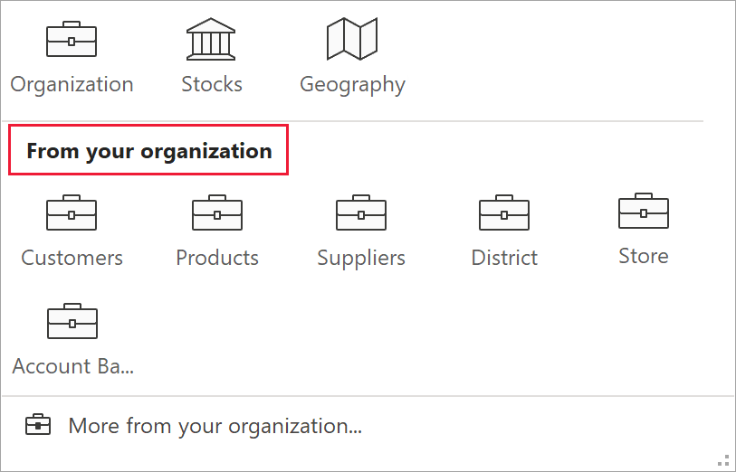 Screenshot showing Excel Data Types Gallery.