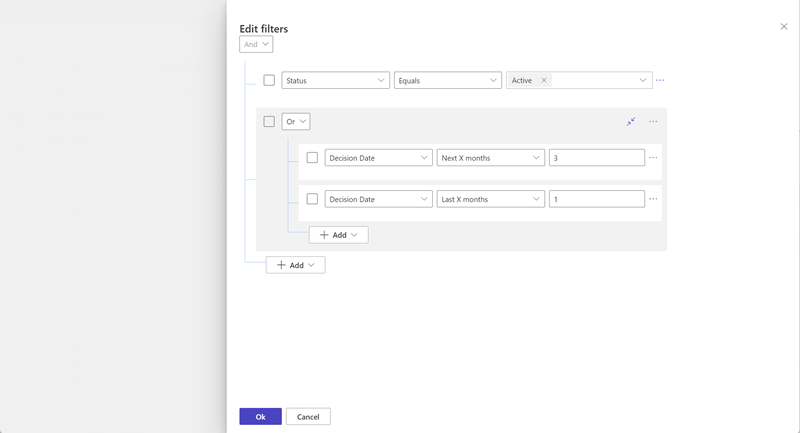 View the filter expression editor.