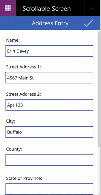 An animation of validating a data entry form and having not only a message displayed but also setting the input focus to the offending input control, even if it is scrolled off the screen.