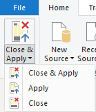 Screenshot that shows the button to apply query changes.