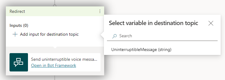 Add a Send uninterruptible voice message action to a node in Microsoft Copilot Studio.