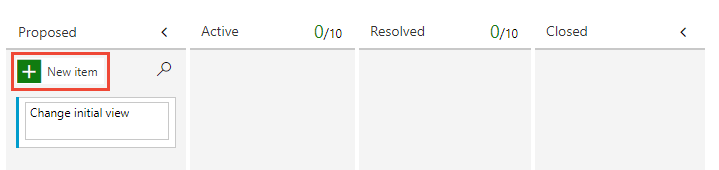 Screenshot showing adding a new requirement on the Requirements board.