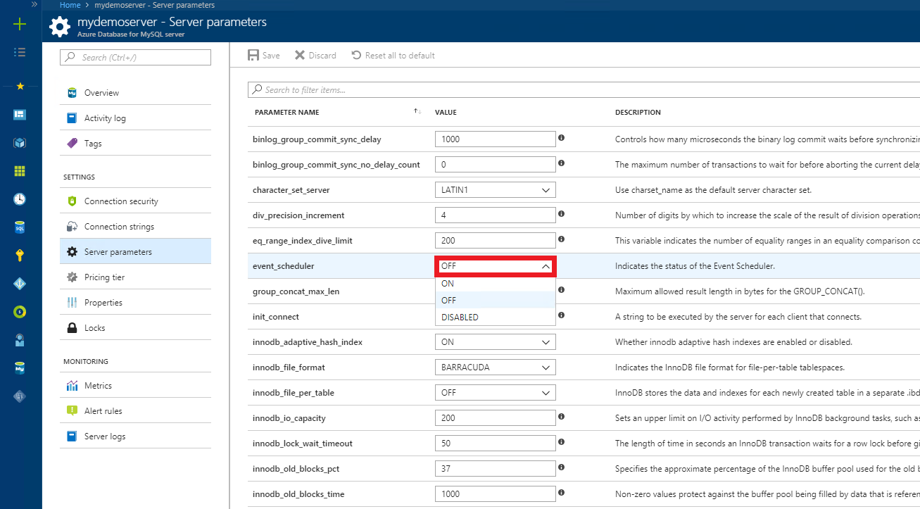 Enumerate drop down