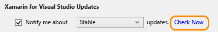 Cross-Plat Xamarin Setup 3 Checking for Xamarin updates in Visual Studio options