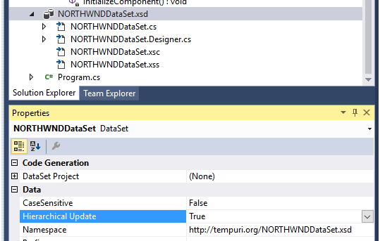 Hierarchical update setting Hierarchical update setting