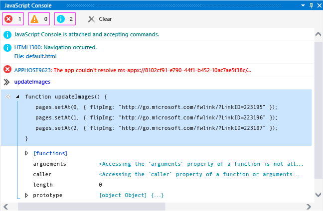 JS_Console_Function_Visualizer JavaScript Console Window showing a visualizer